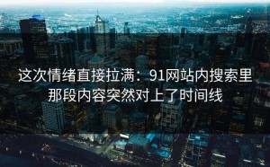 这次情绪直接拉满：91网站内搜索里那段内容突然对上了时间线