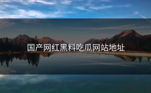 国产网红黑料吃瓜网站地址