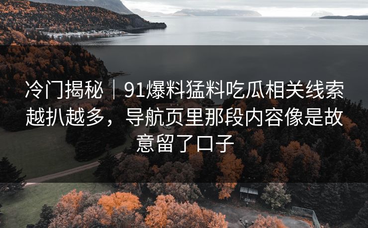 冷门揭秘｜91爆料猛料吃瓜相关线索越扒越多，导航页里那段内容像是故意留了口子