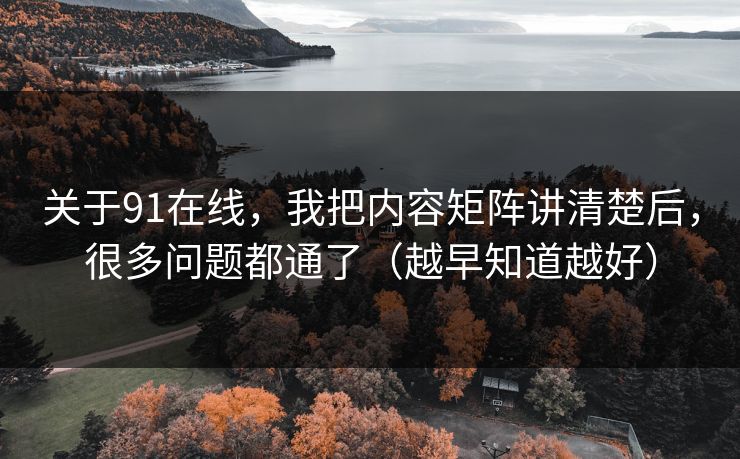 关于91在线,我把内容矩阵讲清楚后,很多问题都通了(越早知道越好) 关于91在线,我把内容矩阵讲清楚后,很多问题都通了(越早知道越好)