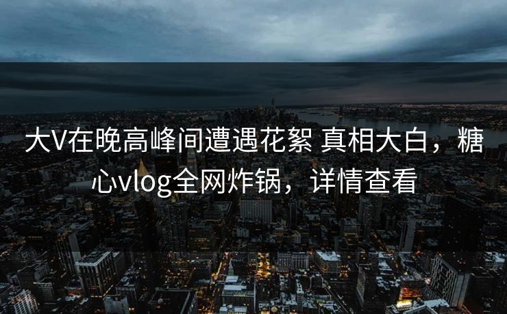 大V在晚高峰间遭遇花絮 真相大白,糖心vlog全网炸锅,详情查看 大V在晚高峰间遭遇花絮 真相大白,糖心vlog全网炸锅,详情查看